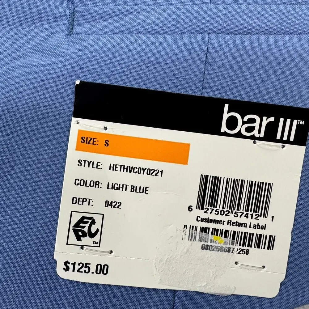 Bar III Mens Slim Fit Stretch Wool Blend Solid Suit Vest Light Blue S